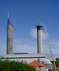 Concrete chimney demolition
