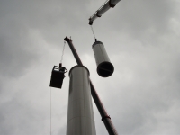 Steel chimney installation